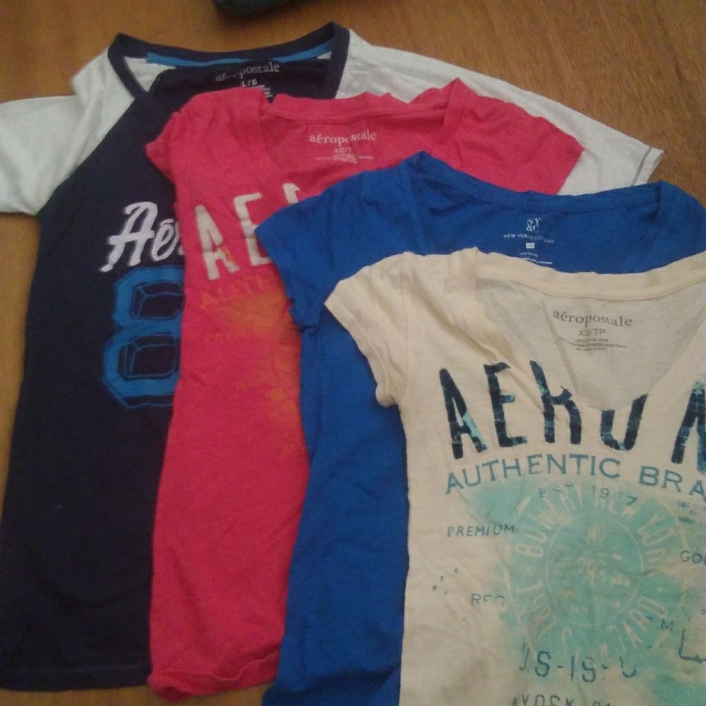 4 Aeropostale and NY&C V-Neck Tee Shirts